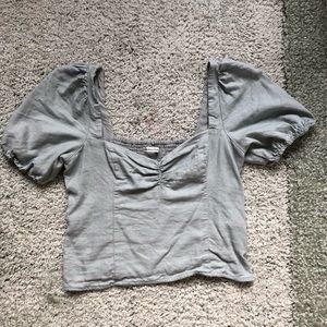 Abercrombie Short Sleeved Linen Cinched Back Top